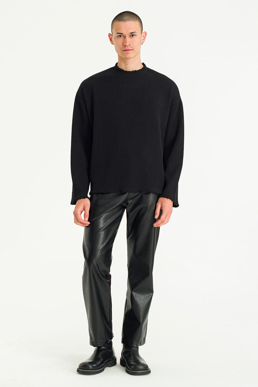 Menswear | Distressed Rib Knit, Black