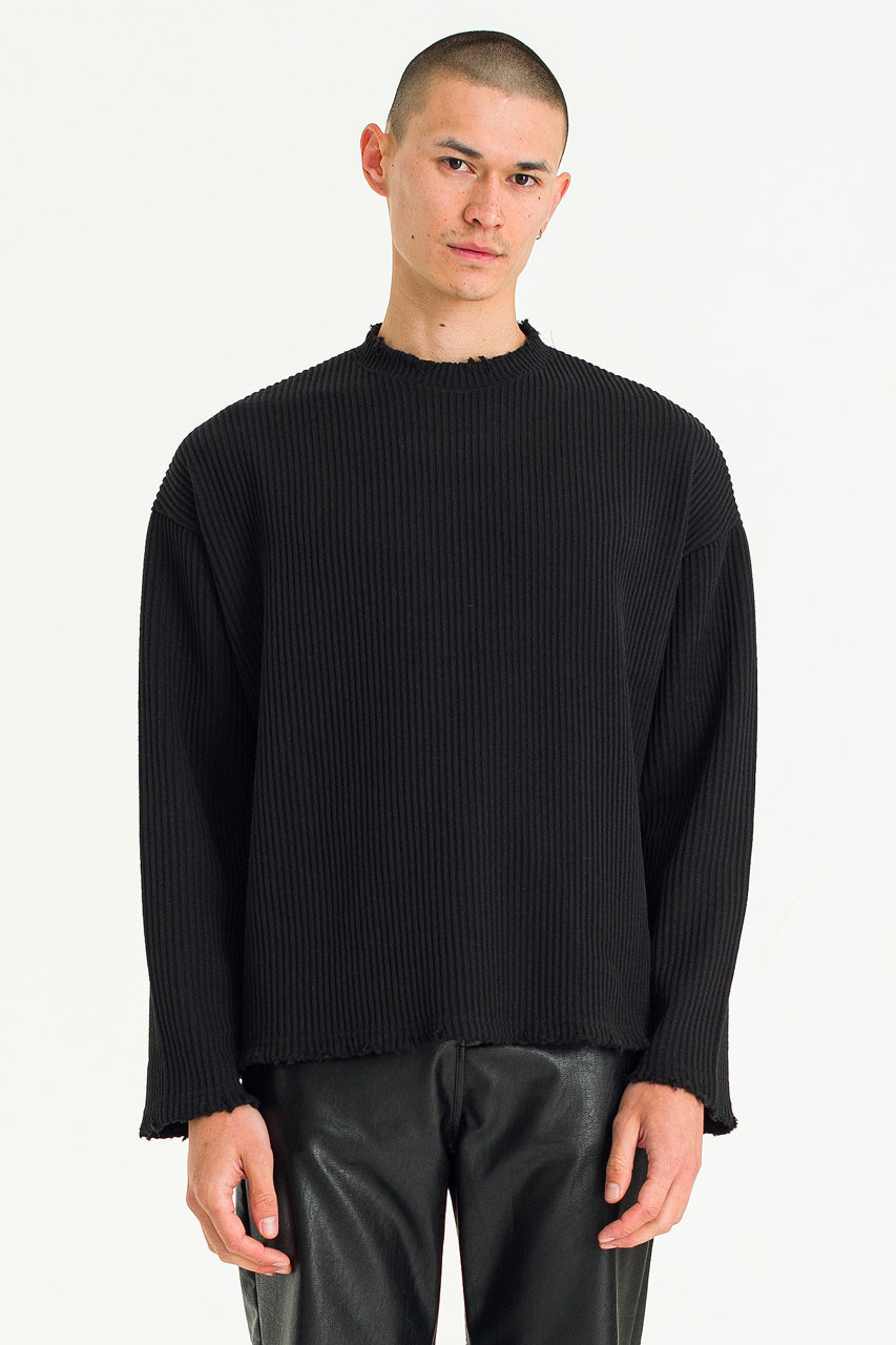Menswear | Distressed Rib Knit, Black