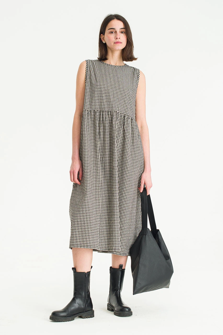 Two Way Faye Ribbon Back Dress, Gingham