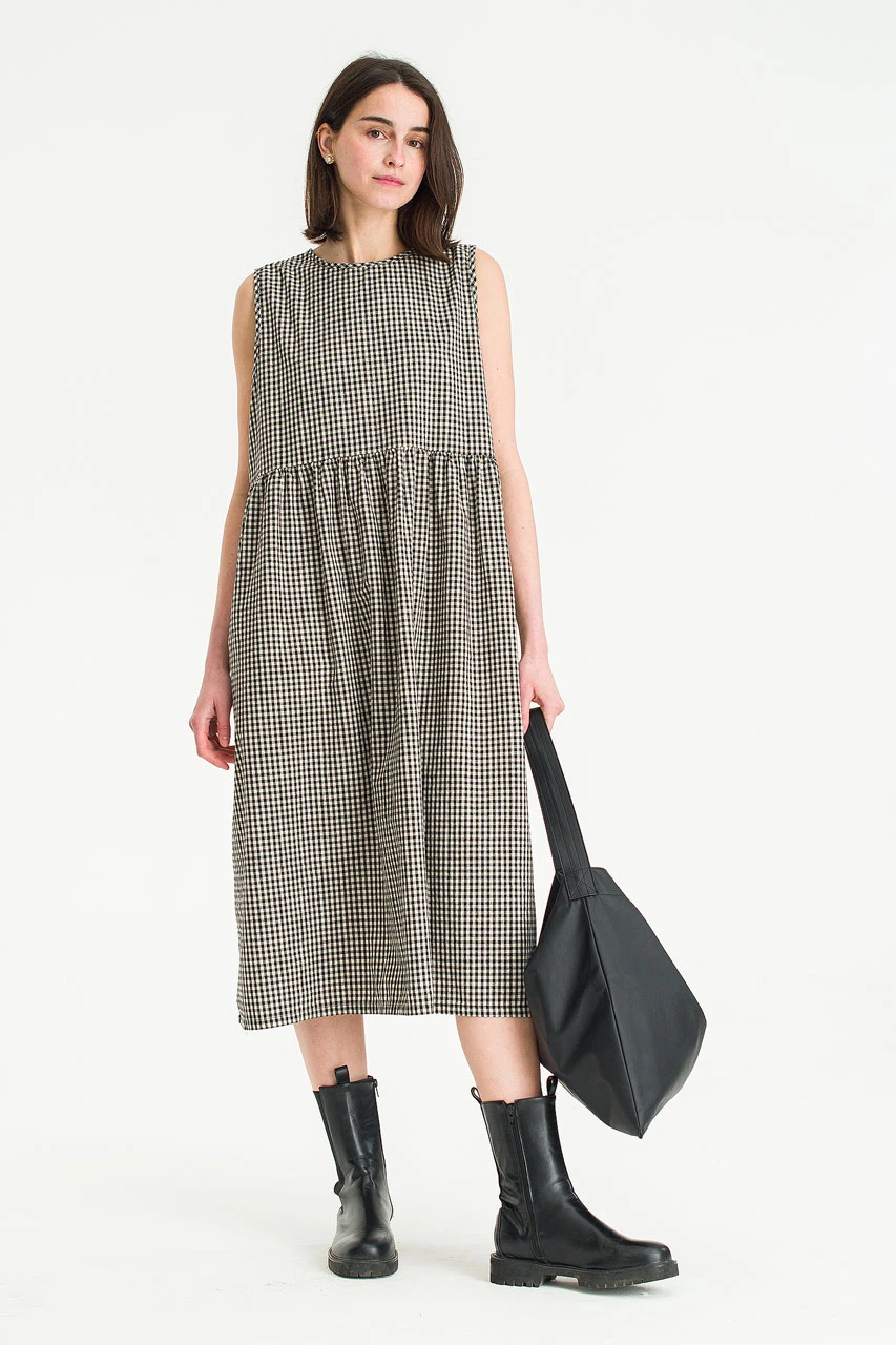 Two Way Faye Ribbon Back Dress, Gingham