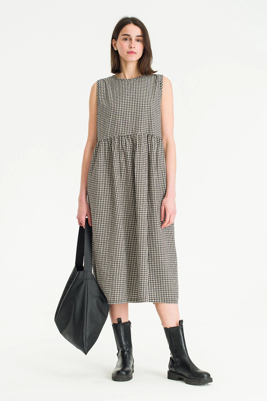 Two Way Faye Ribbon Back Dress, Gingham