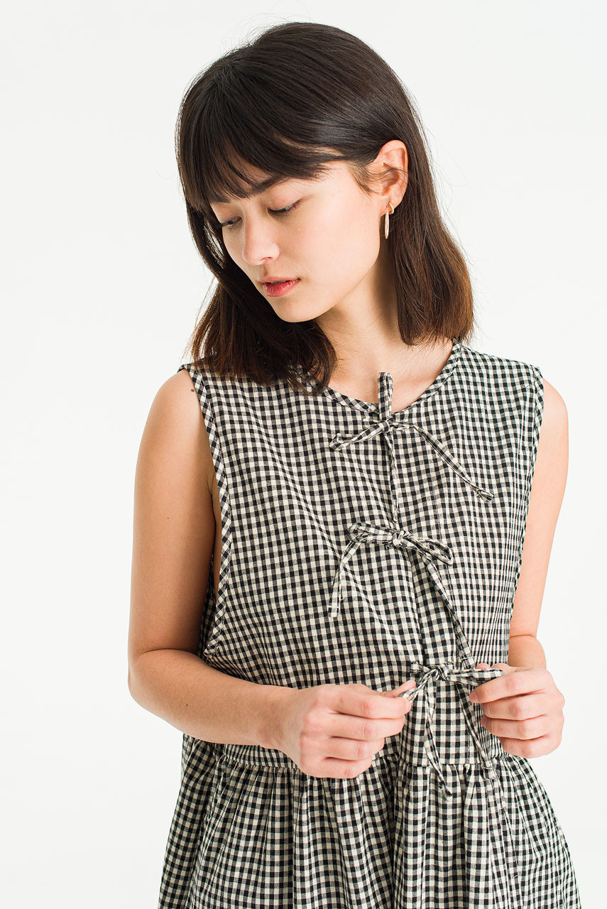 Two Way Faye Ribbon Back Dress, Gingham