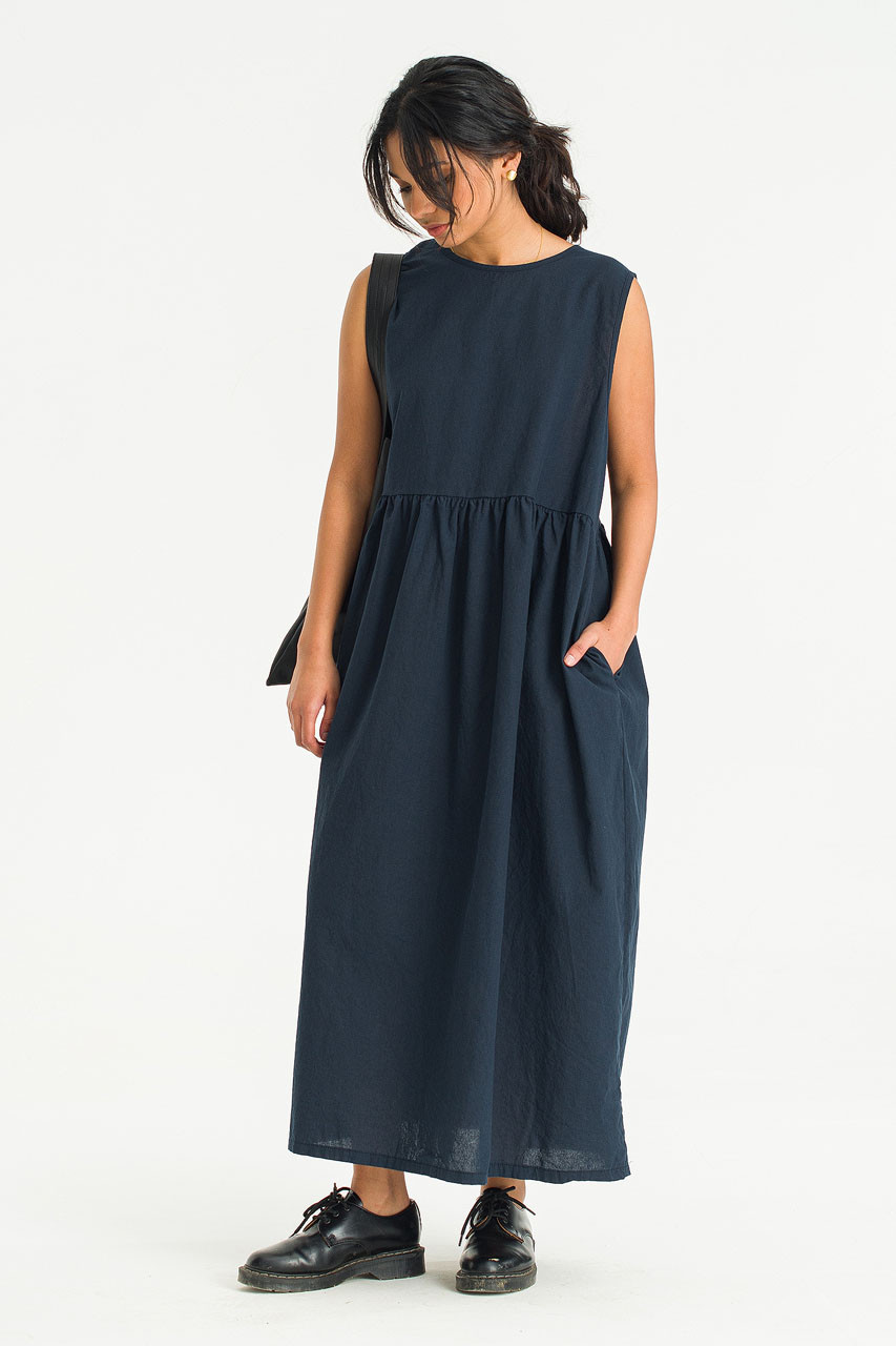 Faye Ribbon Back Dress, Navy
