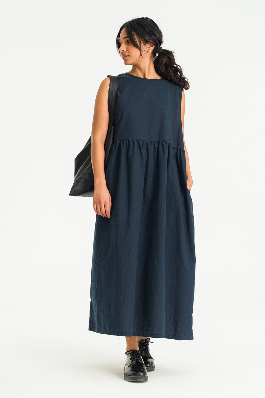 Faye Ribbon Back Dress, Navy