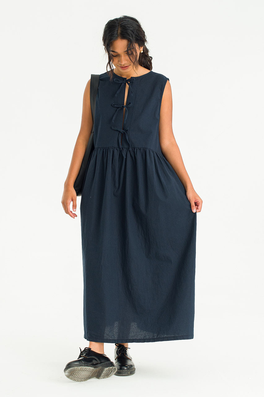 Two Way Faye Ribbon Back Dress, Navy