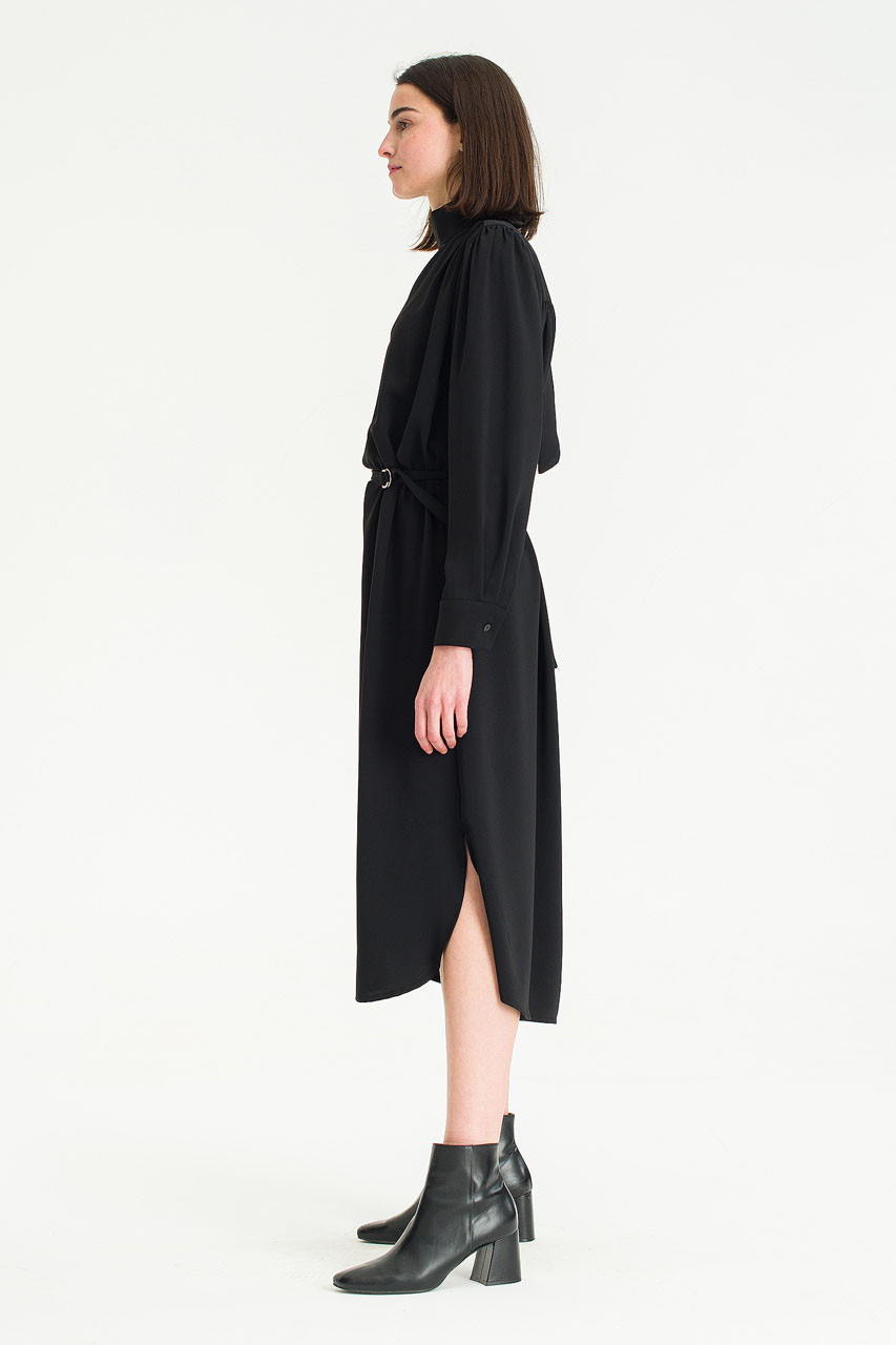 Leina Belted Dress, Black