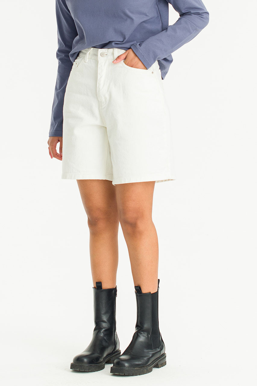 Jinan Denim Shorts, Ivory