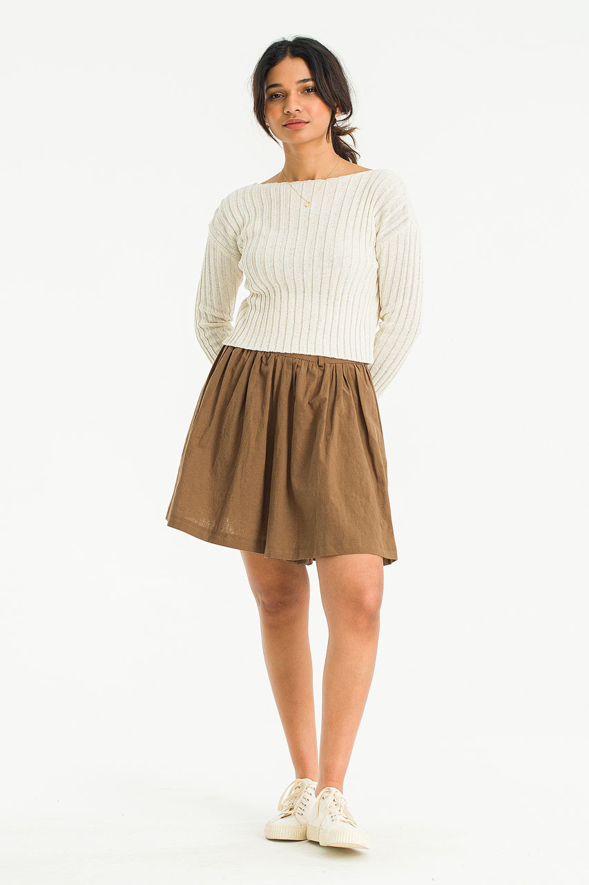 Moa Linen Skort, Brown