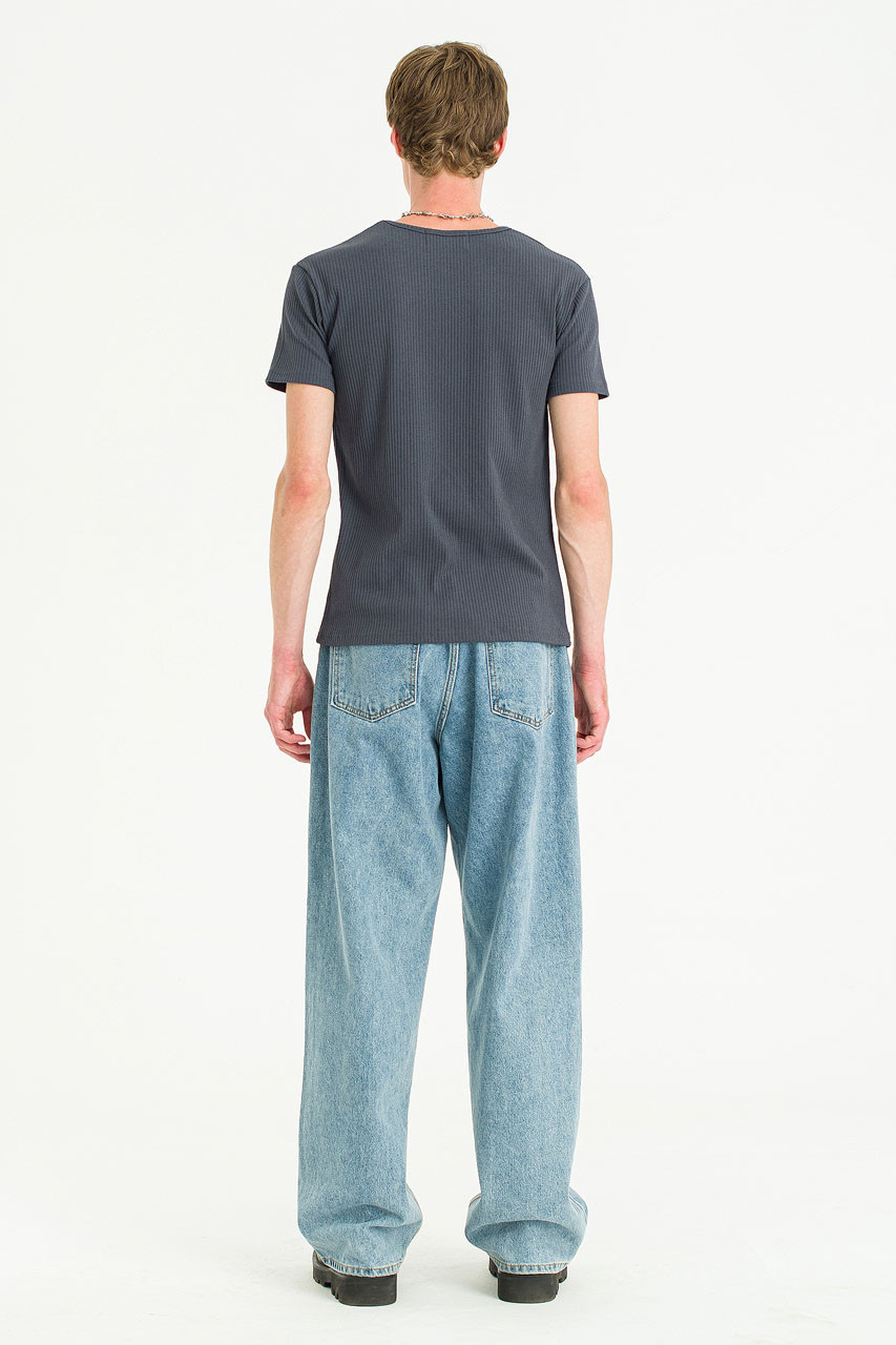 Menswear | Fitted Rib Tee, Charcoal