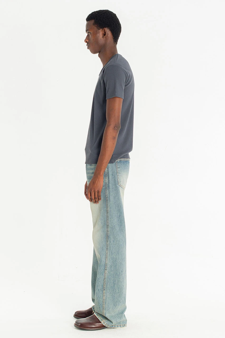 Menswear | Fitted Rib Tee, Charcoal