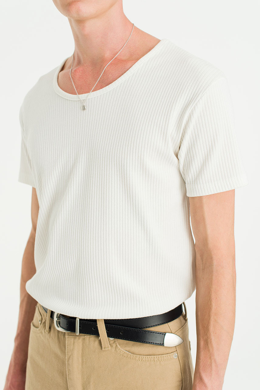 Menswear | Fitted Rib Tee, White