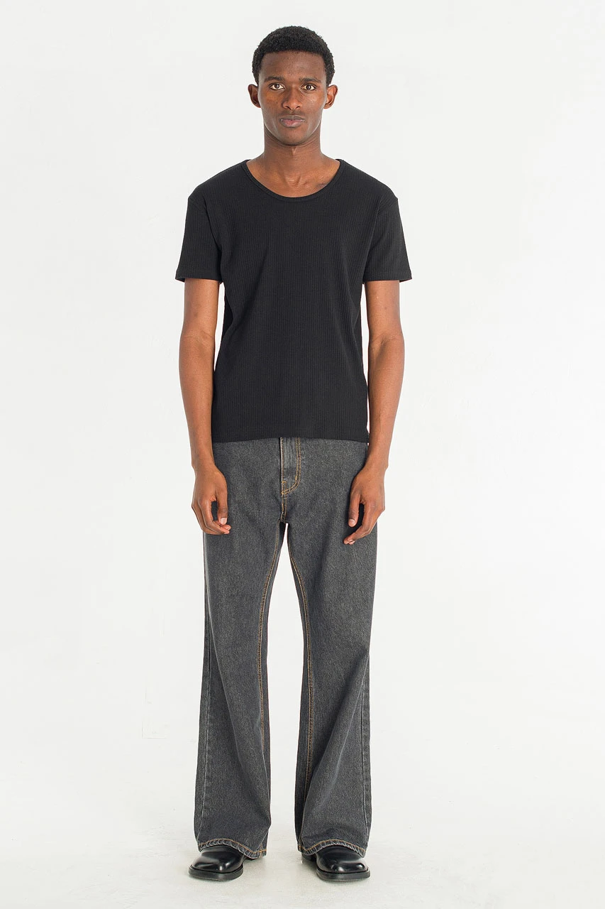 Menswear | Fitted Rib Tee, Black