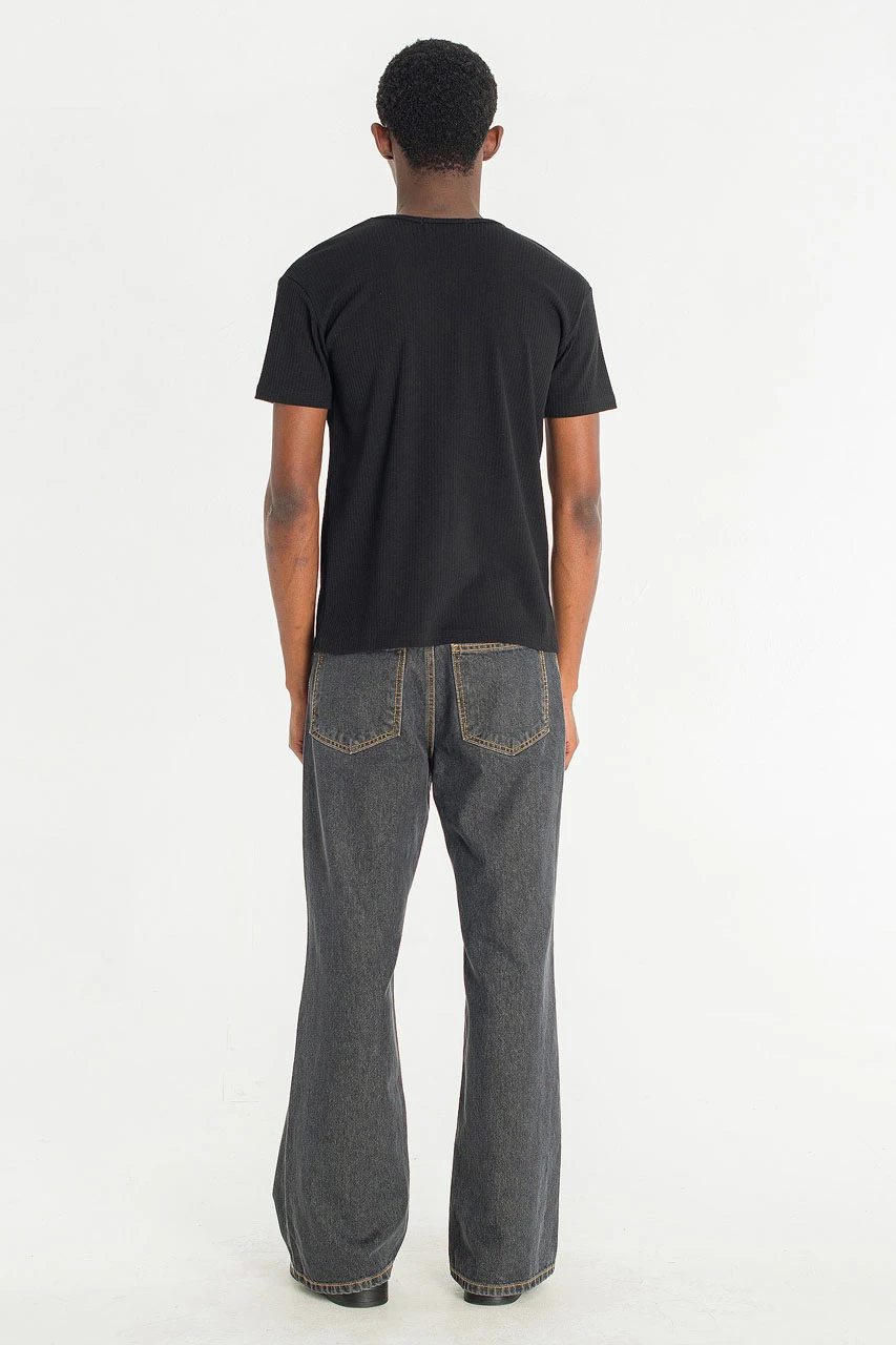 Menswear | Fitted Rib Tee, Black