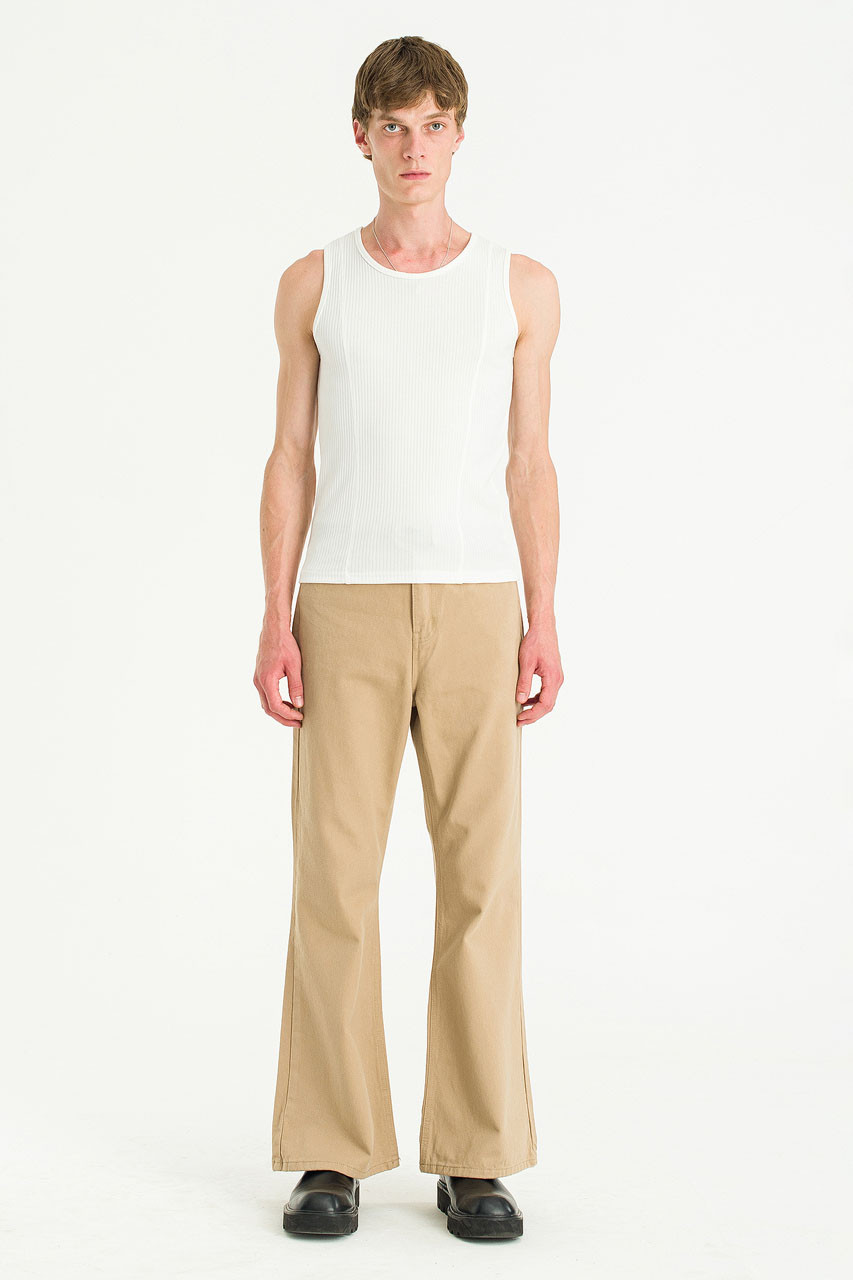 Menswear | Fitted Rib Vest, White