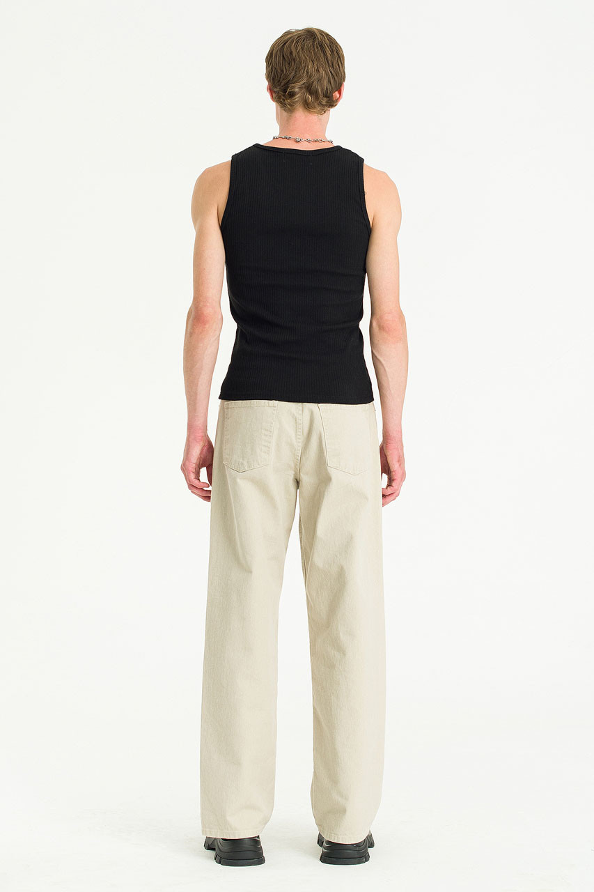 Menswear | Fitted Rib Vest, Black