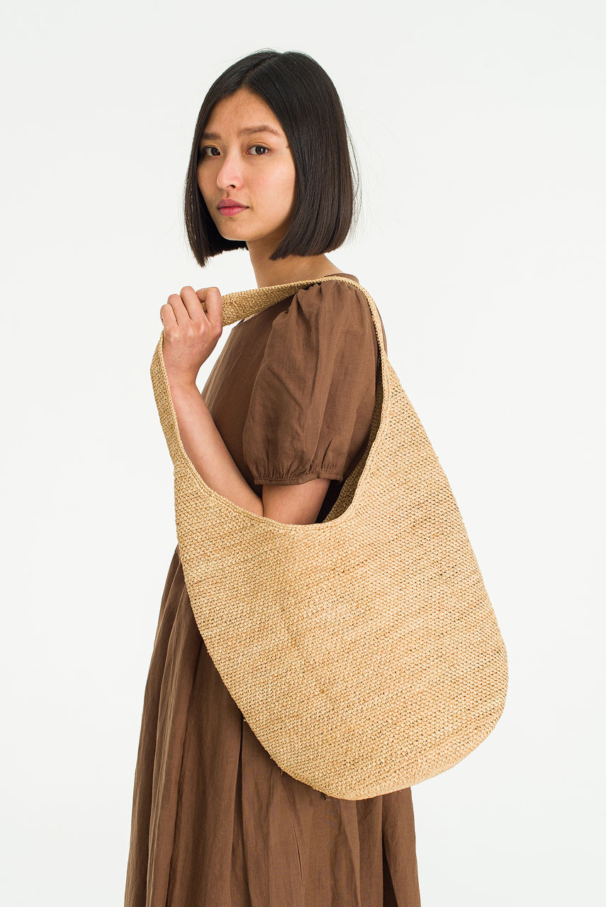 Straw Tote, Beige
