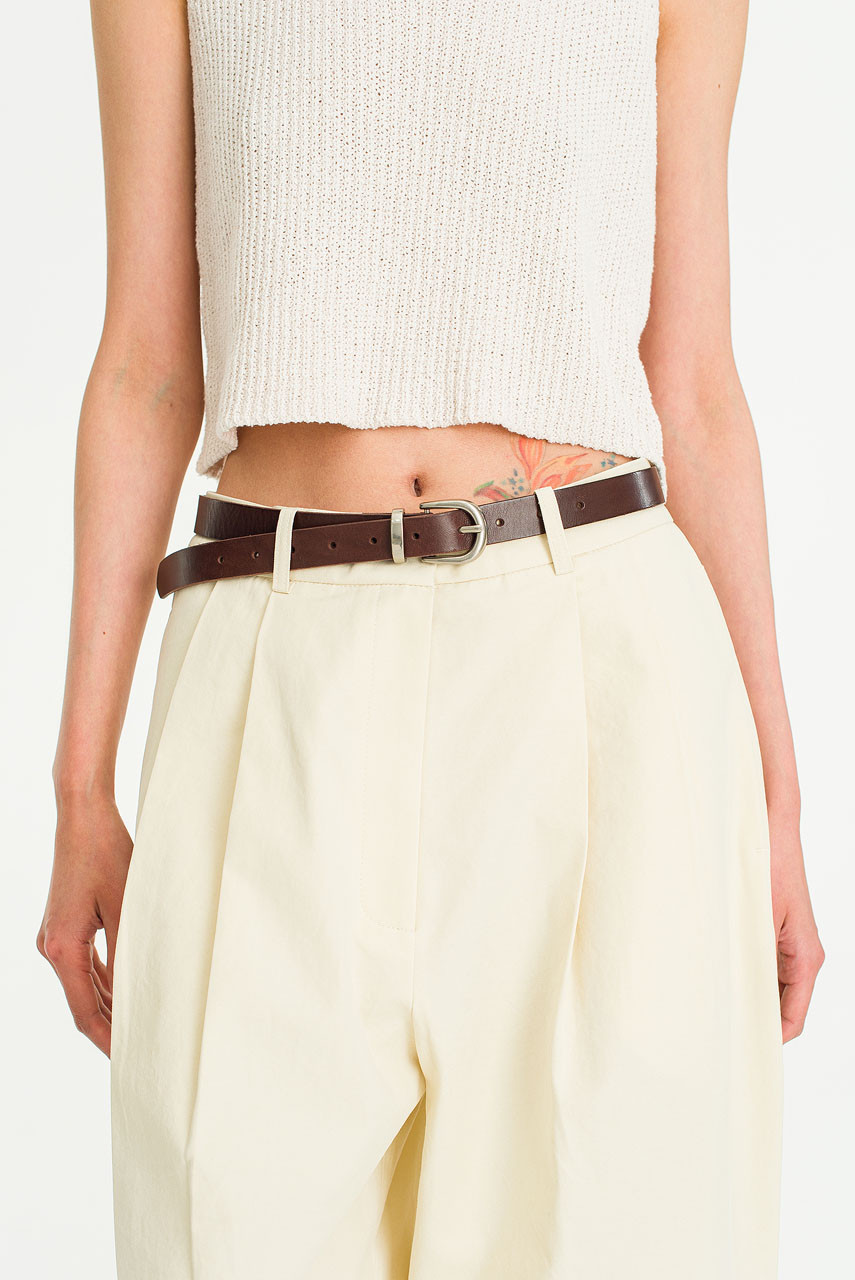 Florence Metal Loop Belt, Brown