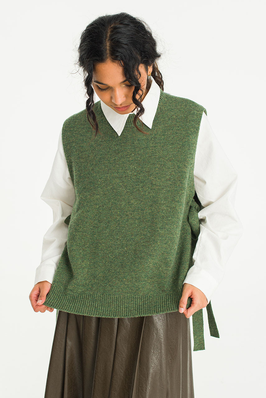 Side Ribbon Vest, Green
