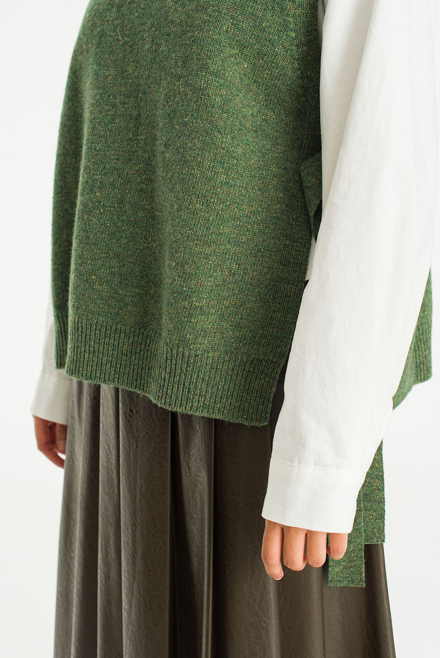 Side Ribbon Vest, Green