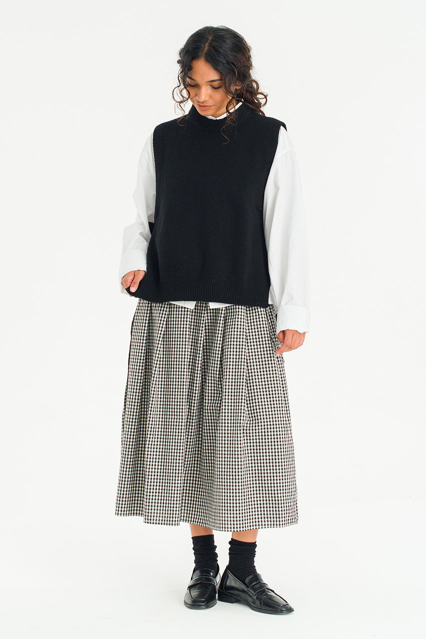 Side Ribbon Vest, Black