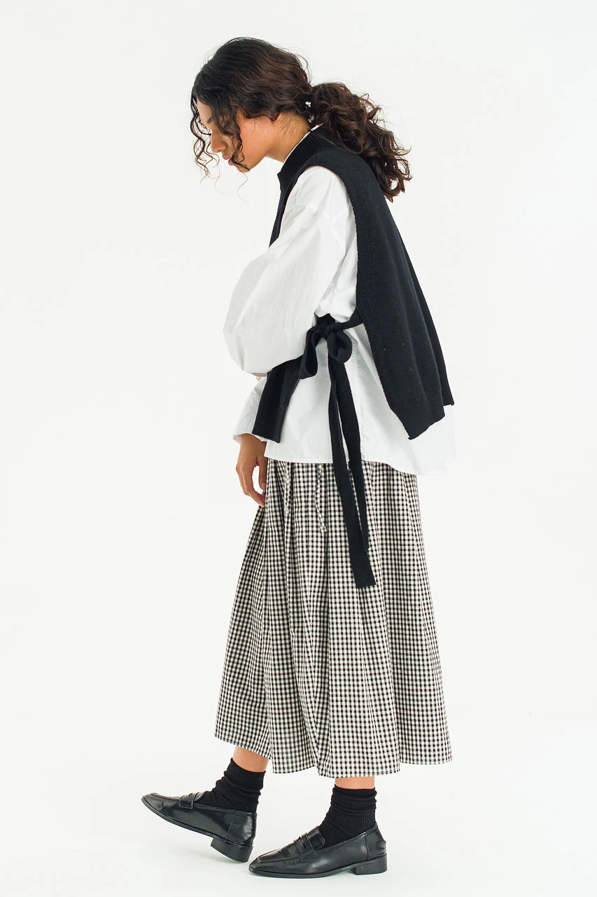 Side Ribbon Vest, Black