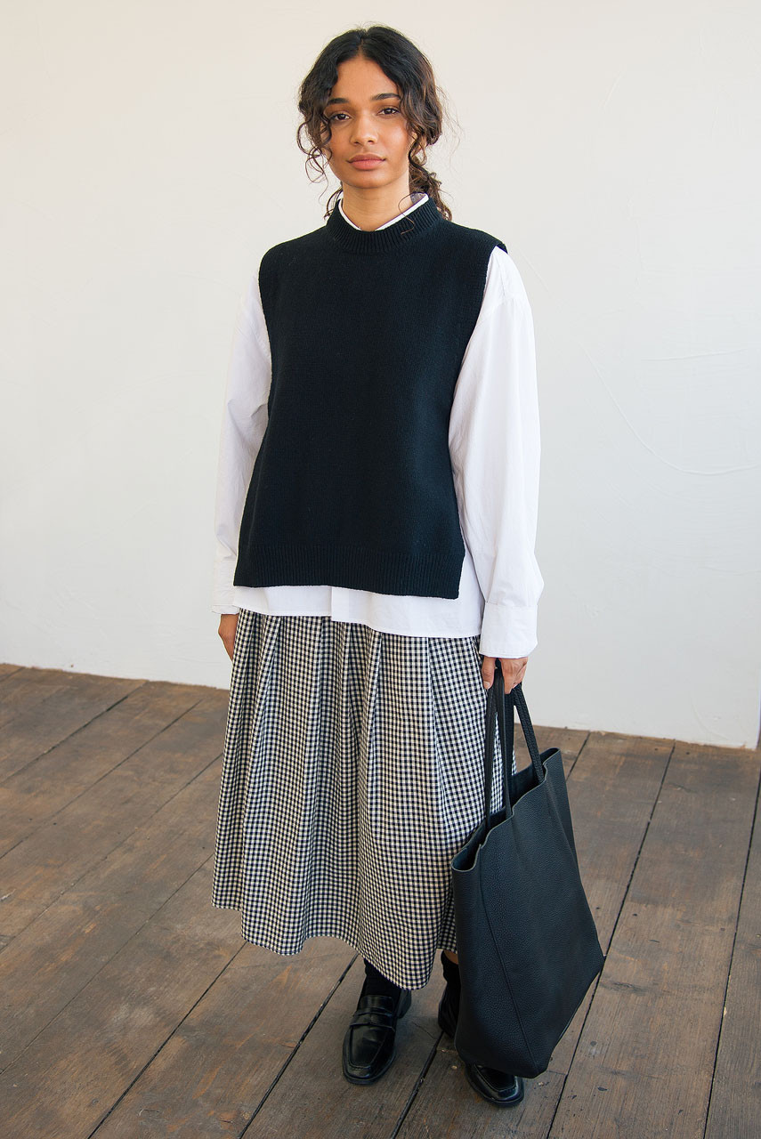 Side Ribbon Vest, Black