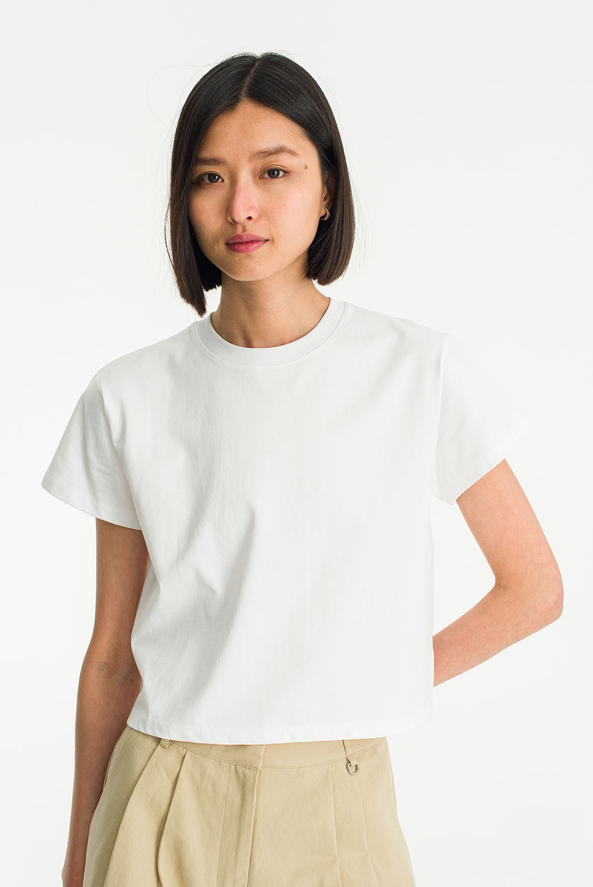 Anais Crop Tee, Ivory