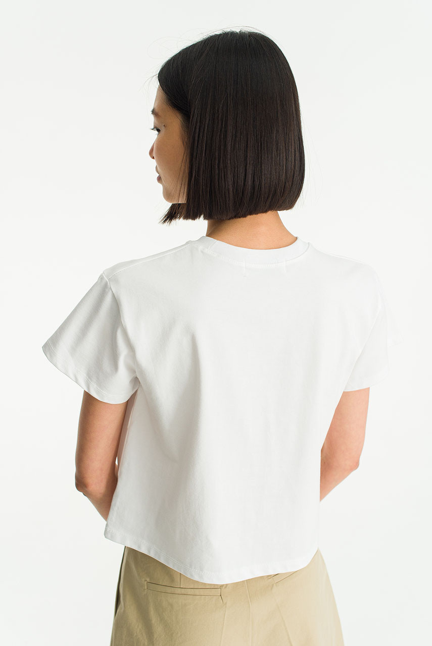Anais Crop Tee, Ivory