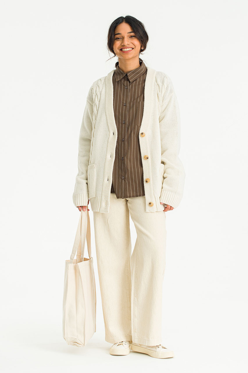 Manon Cable Cardigan, Ivory