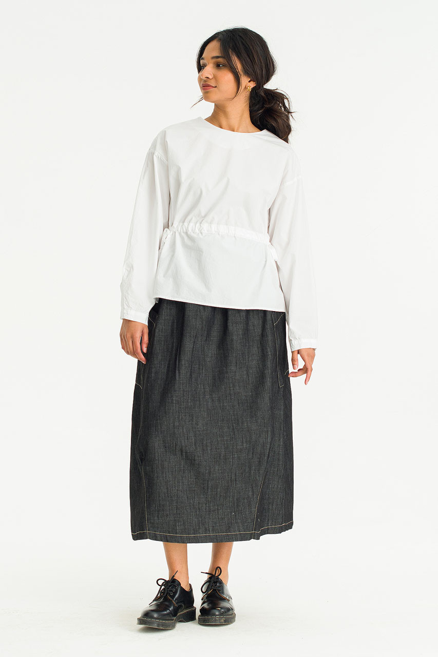 Aya Side Ribbon Blouse, Ivory