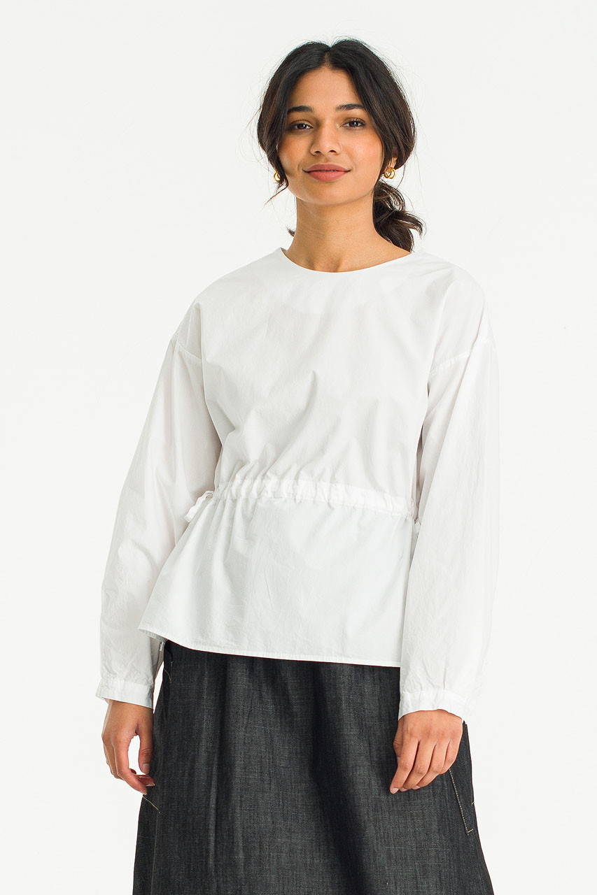 Aya Side Ribbon Blouse, Ivory