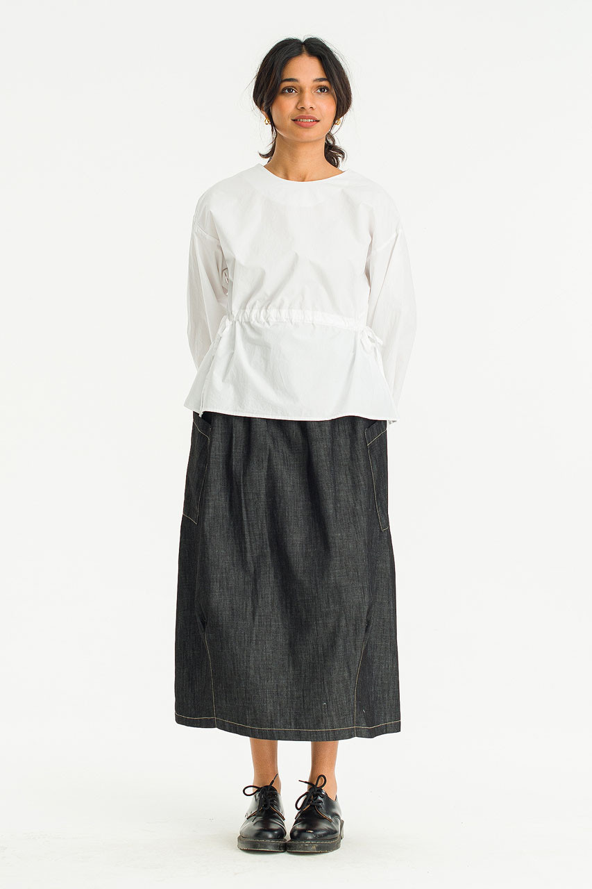 Aya Side Ribbon Blouse, Ivory