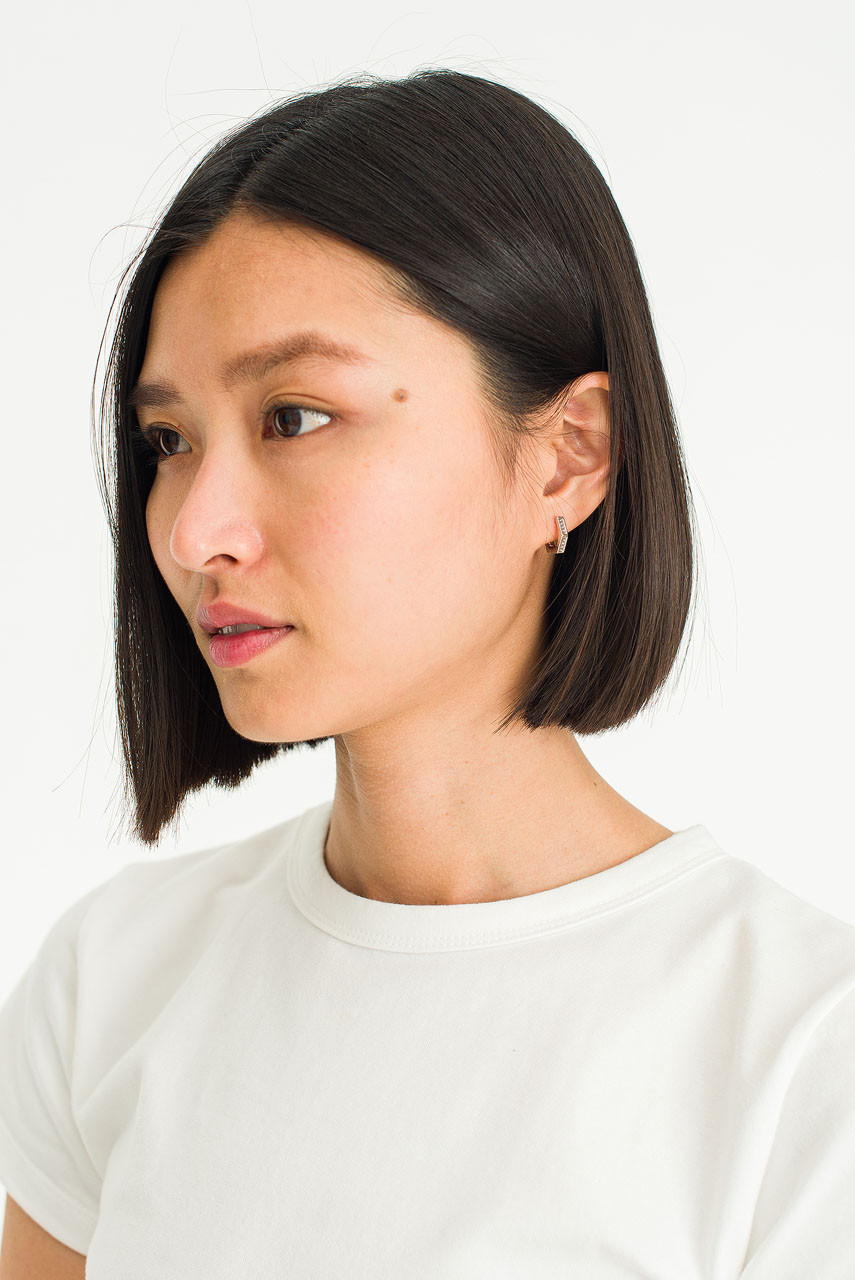 Daily Hexagon Hoop Earrings, Silver Plated