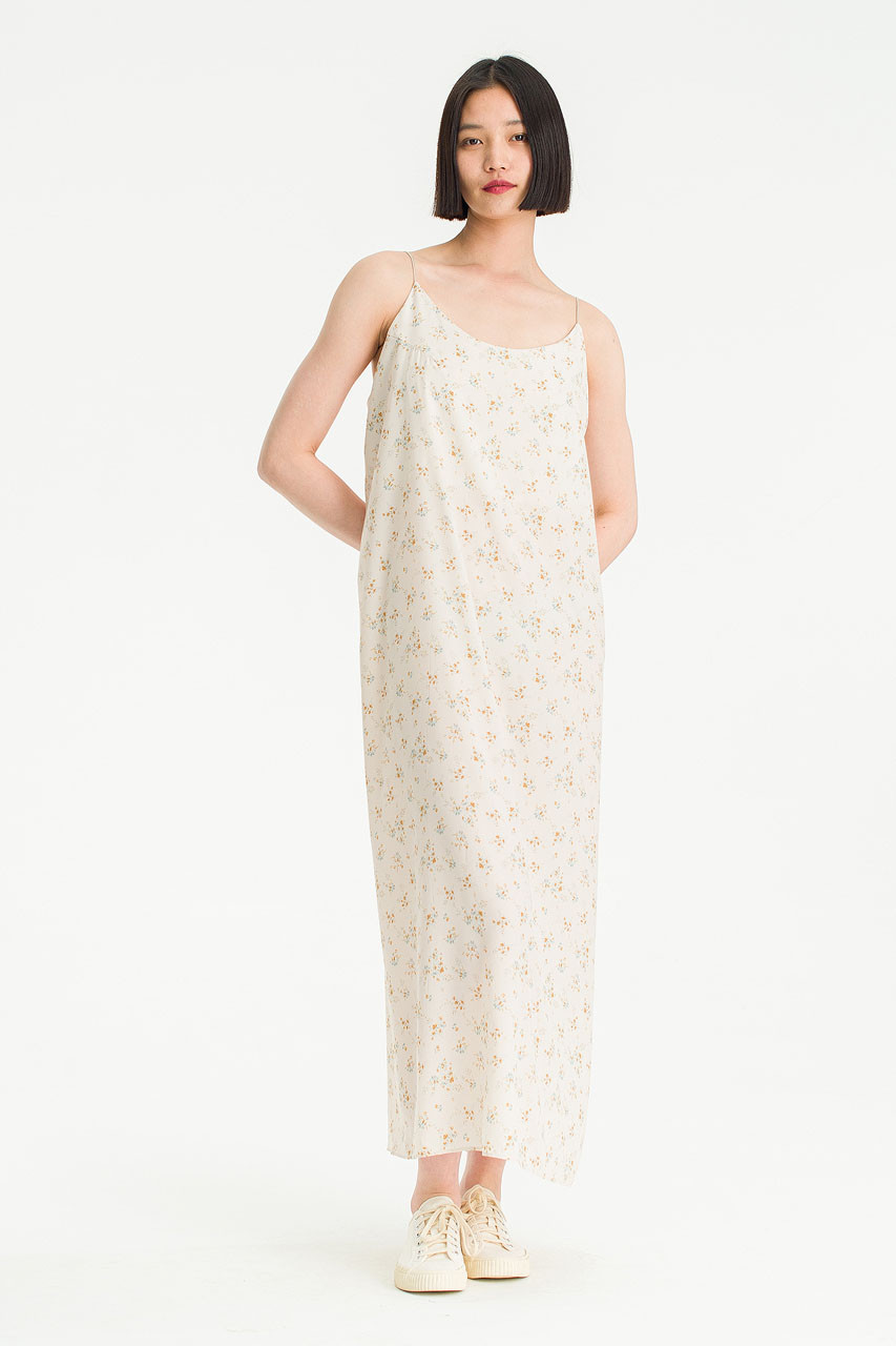 Alessia Flower Slip Dress, Ivory