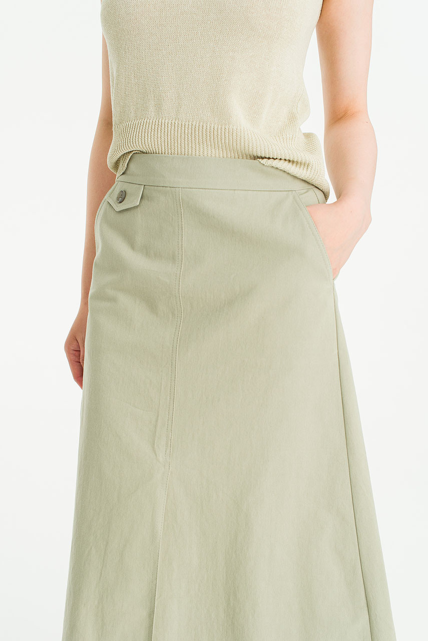 Gia Slit A Line Skirt, Khaki