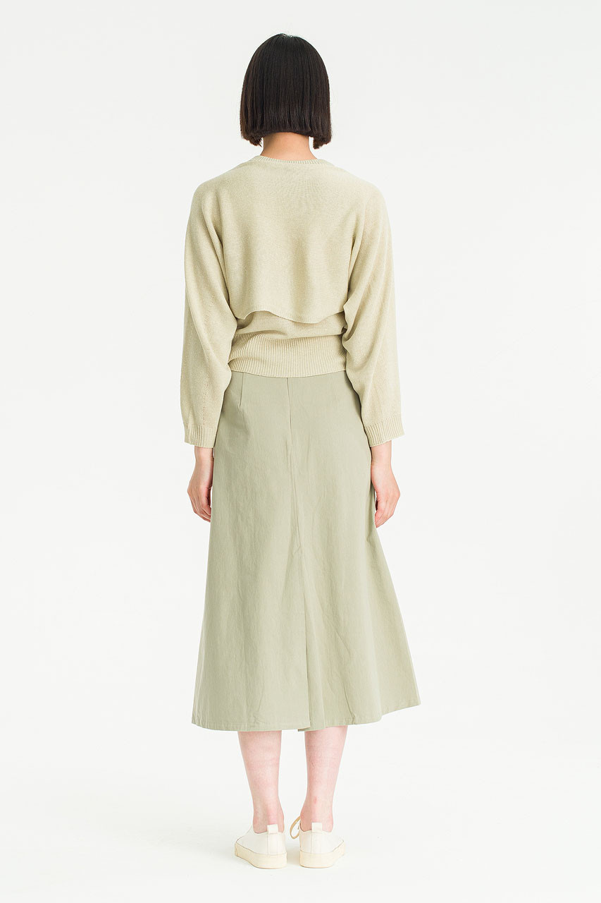 Gia Slit A Line Skirt, Khaki