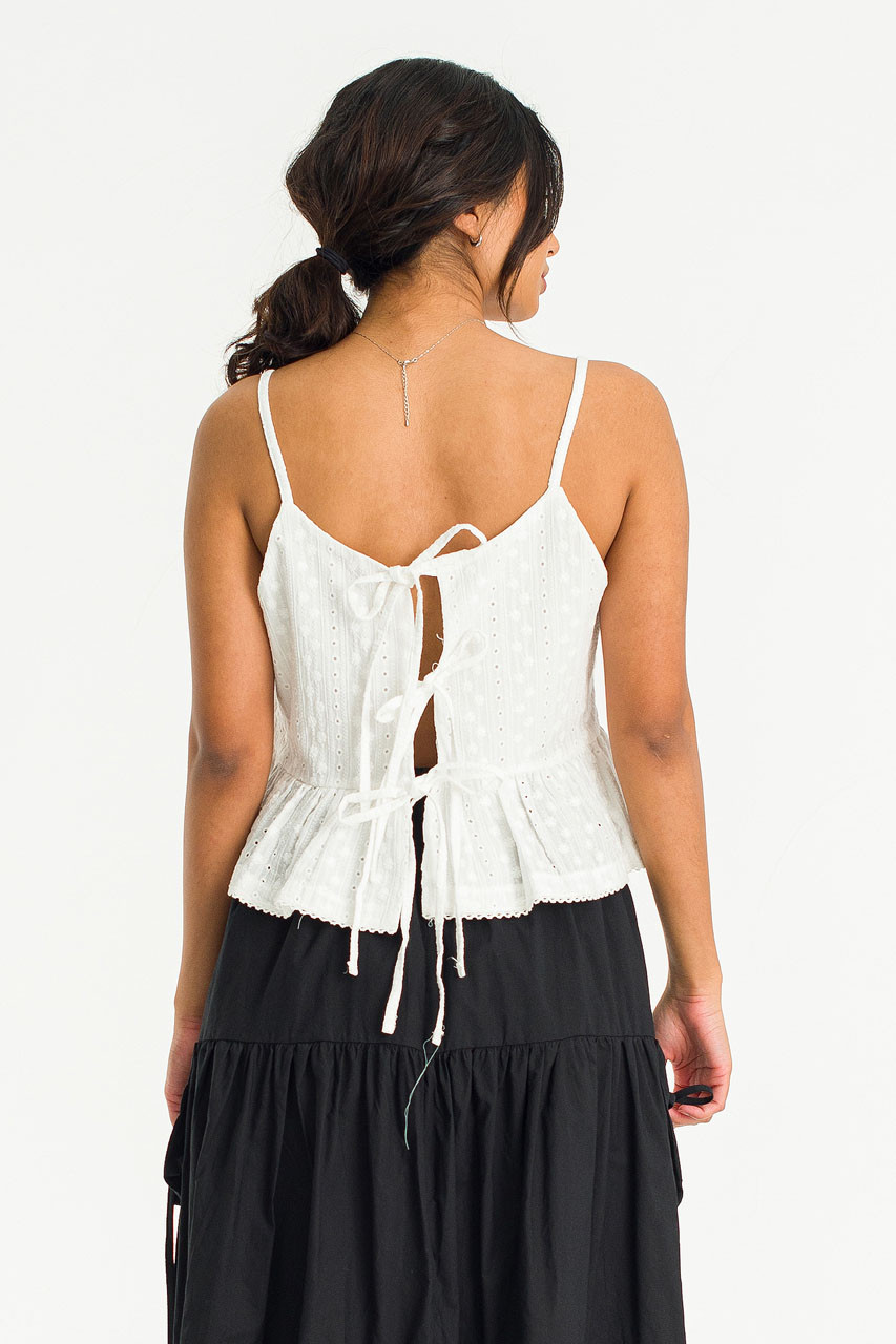 Kiara Cotton Embossed Bustier, Ivory