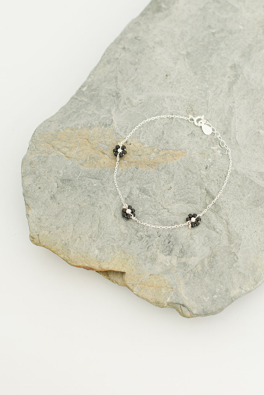 Triple Flowers Bracelet, Sterling Silver