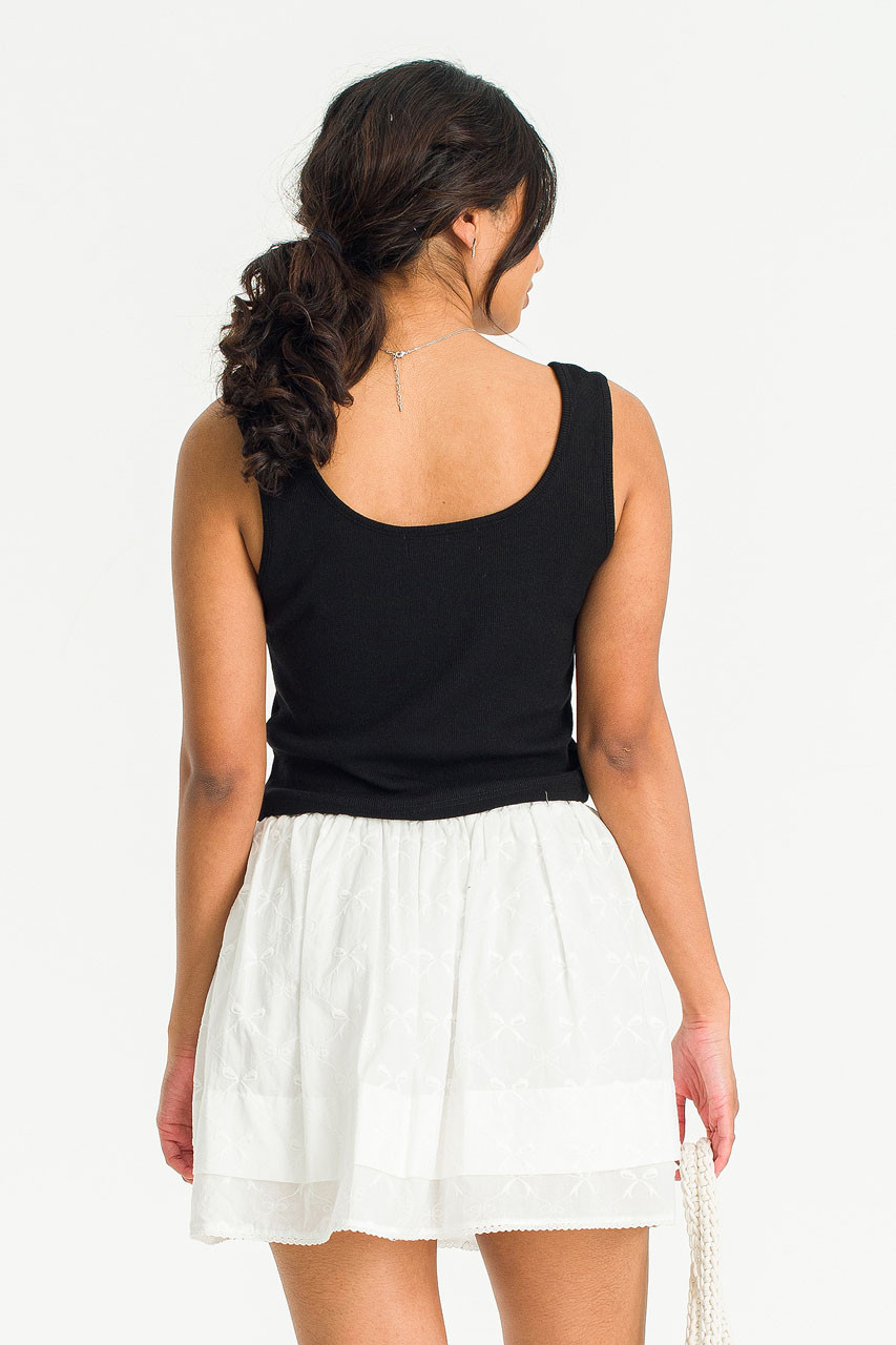 Sleeveless Crop Tee, Black