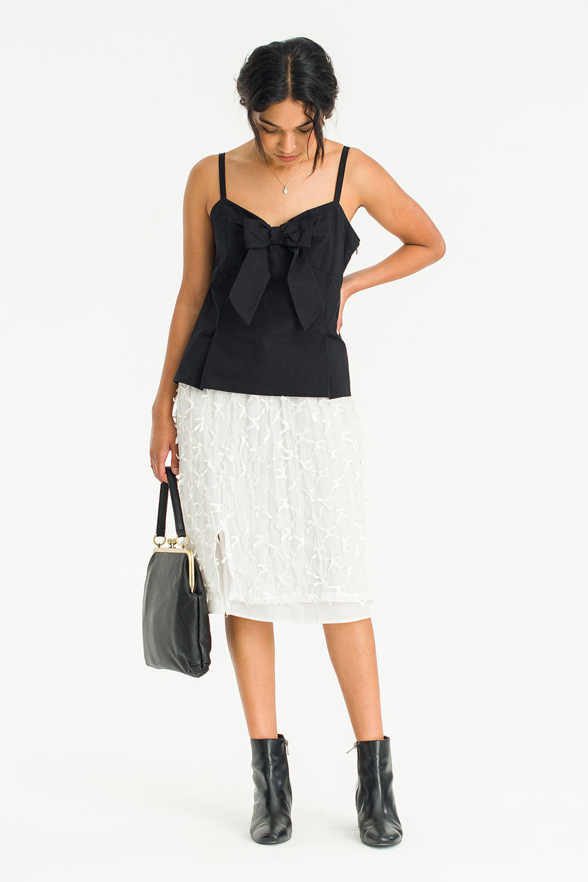 Mizuki Ribbon Cami Top, Black