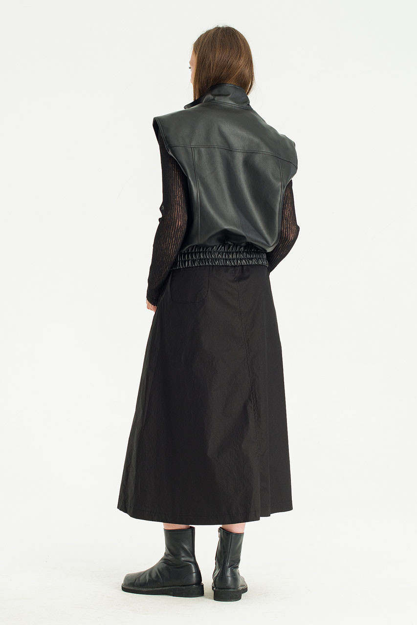 Vegan Leather Vest, Black