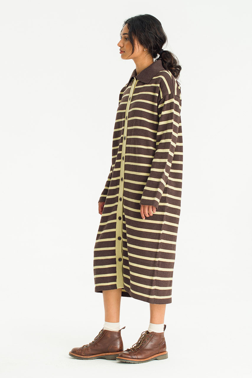 Momo Stripe Knit Maxi Dress, Brown