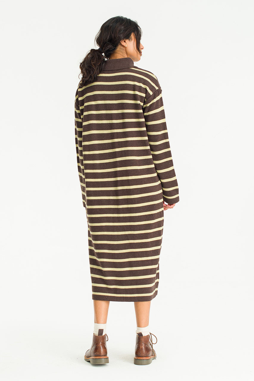 Momo Stripe Knit Maxi Dress, Brown