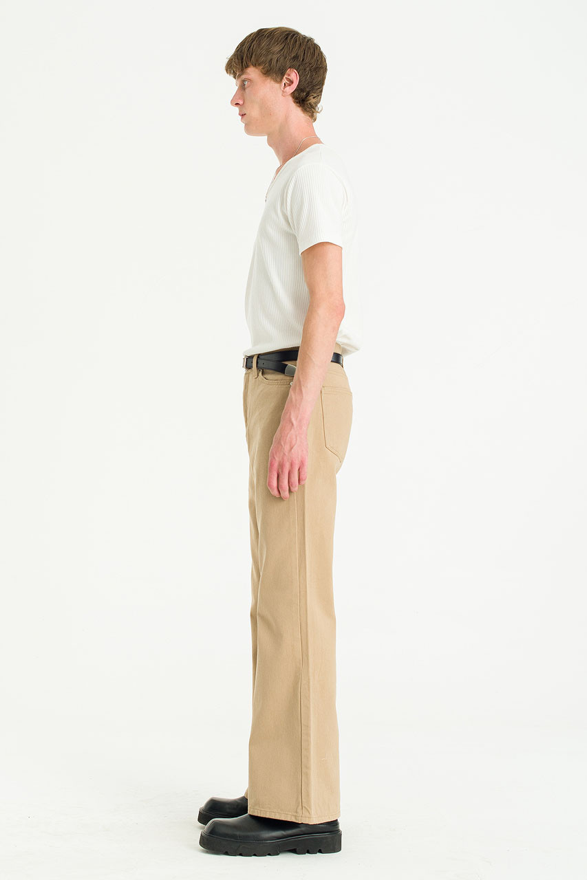 Menswear | Wide-Cut Twill Flares, Beige