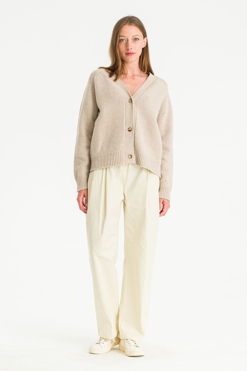 Aurelie Three Button Cardigan, Beige