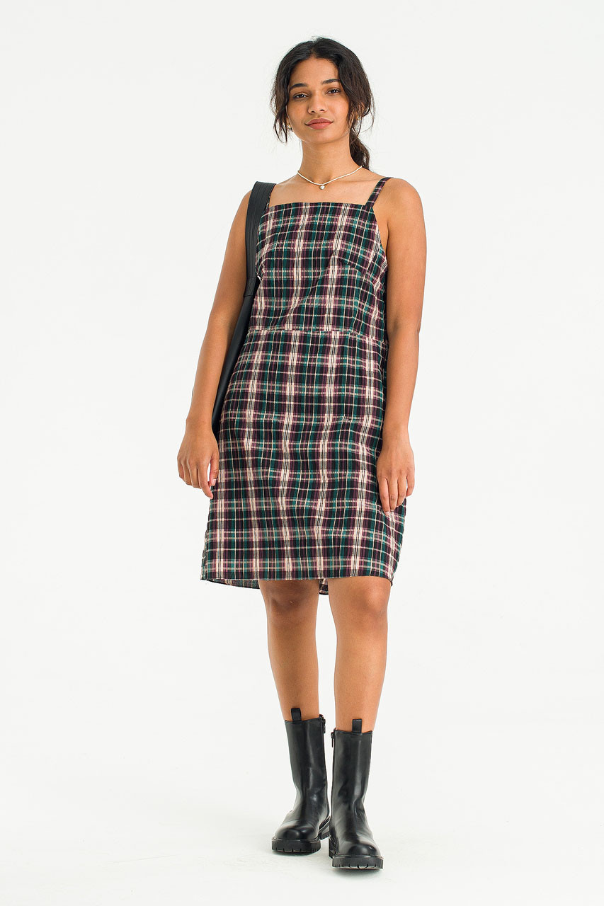 Lara Check Slip Dress, Pink