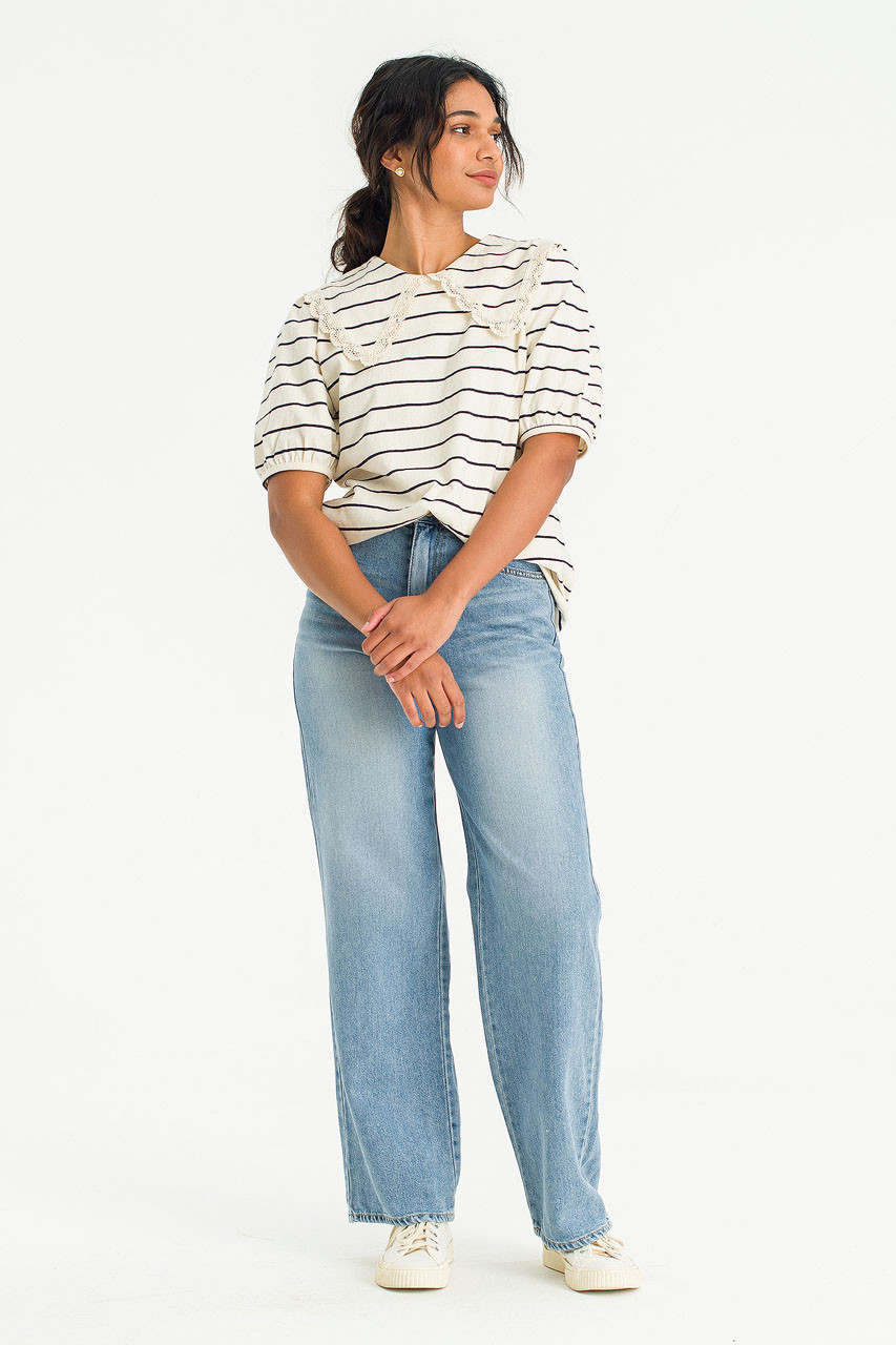 Alessia Wide Jean, Mid Blue