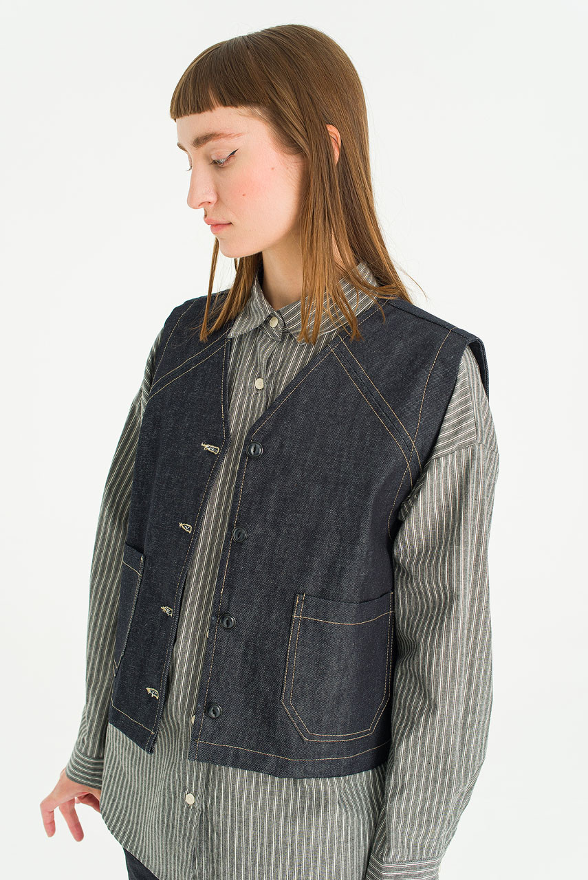Lucia Denim Vest, Indigo