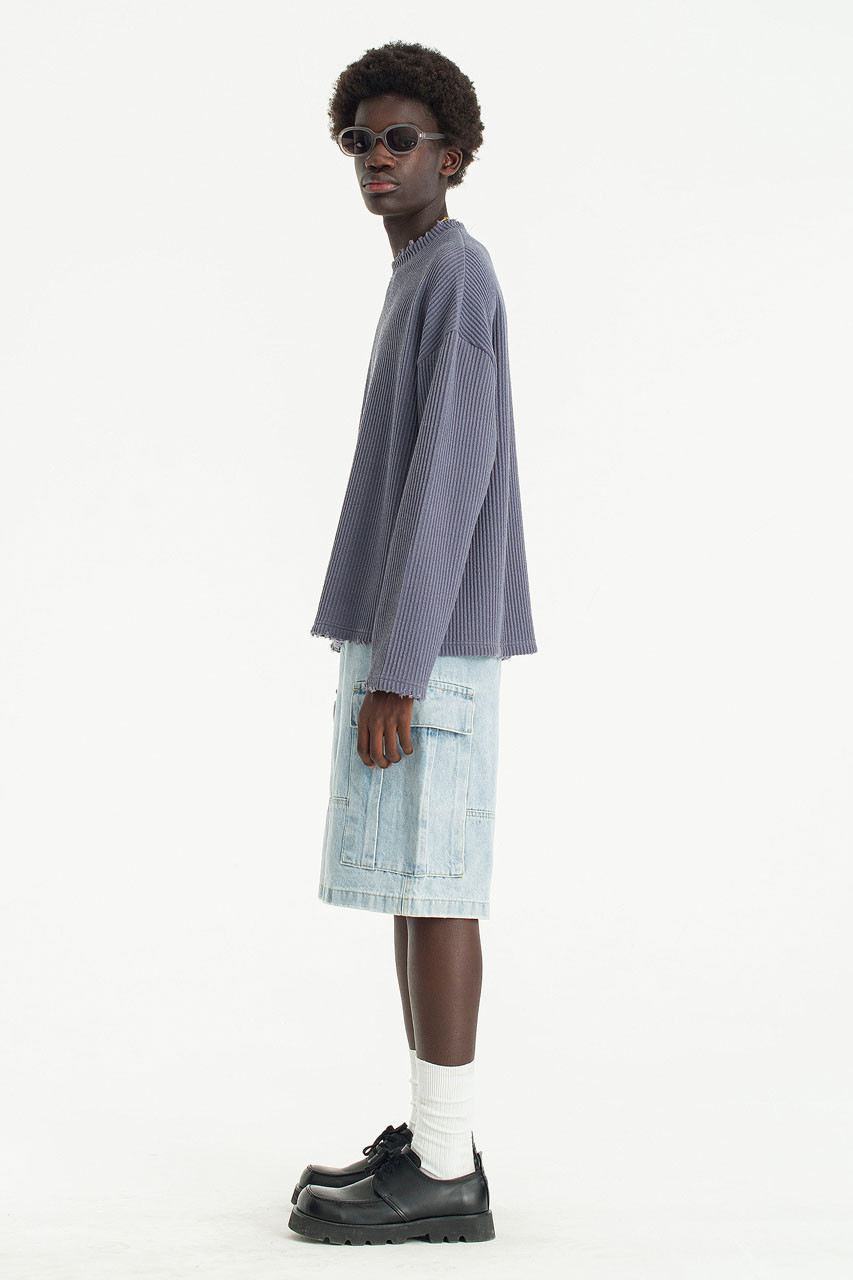 Menswear | Distressed Rib Knit, Grey