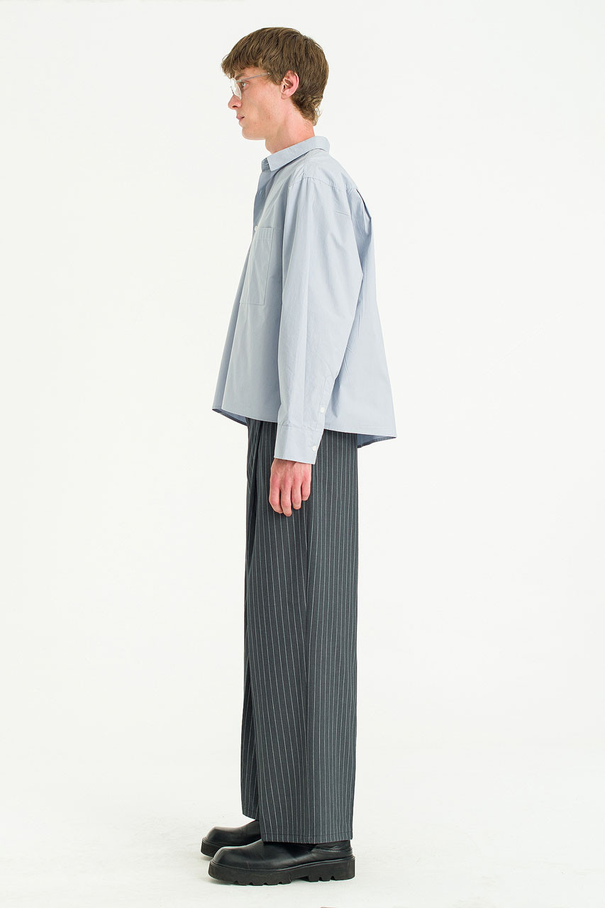 Menswear | Pinstripe Suit Trousers, Charcoal